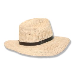 chapeau en raphia crochet style panama