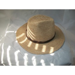 chapeau en raphia crochet style panama