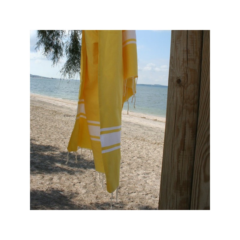 fouta drap de bain hammam jaune