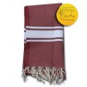 fouta drap de bain hammam bordeau