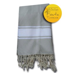 fouta drap de bain hammam grise