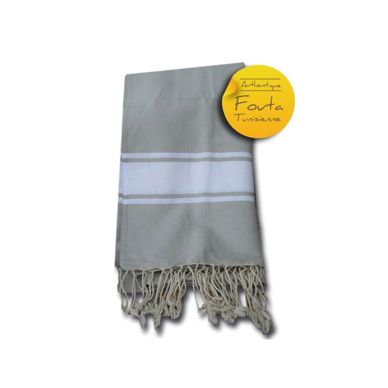 fouta drap de bain hammam grise