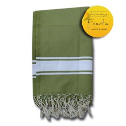 fouta plate vert olive