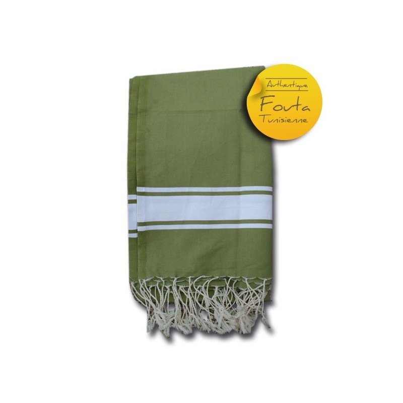 fouta plate vert olive