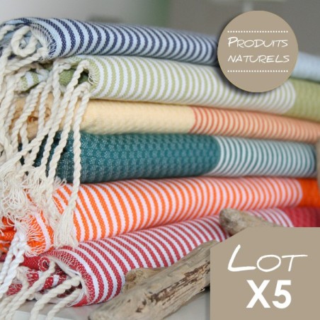 lots de 5 fouta nid abeille