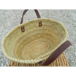 petit panier osier anses cuir plate