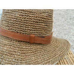 chapeau en raphia crochet style panama