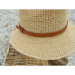 chapeau en raphia crochet style panama