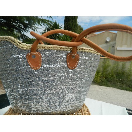 Panier De Plage En Paille Et Tulle - Style Shabby Chic - Neuf Sans étiquette - Sac Beach Bag Léger Et Estival