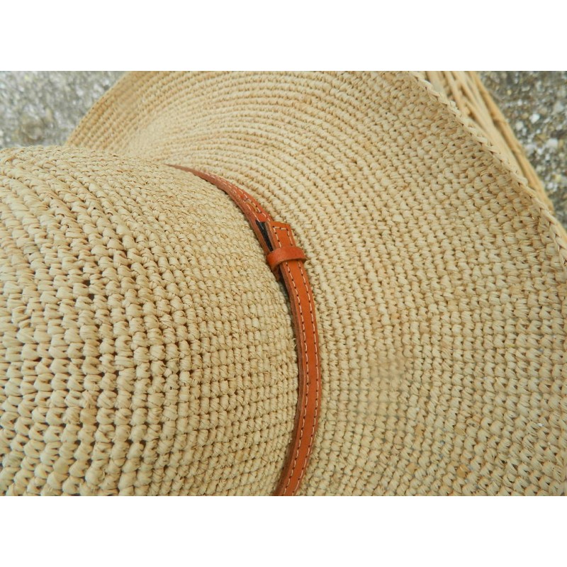 grande capeline raphia crochet