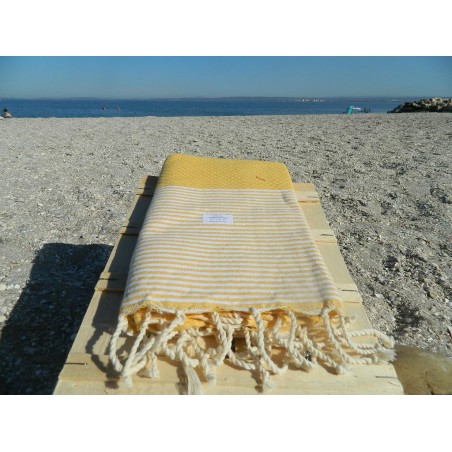 fouta nid abeille jaune