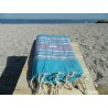 fouta en lurex bleu ciel