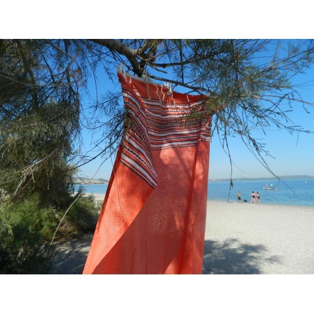 fouta lurex orange