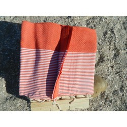 fouta nid abeille orange