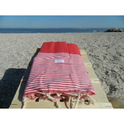 fouta nid abeille rouge