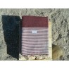 fouta en nid abeille rouge bordeaux