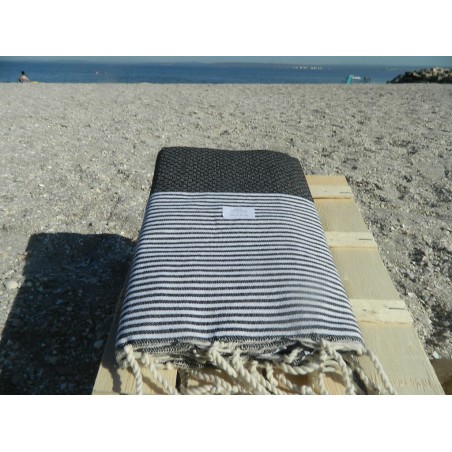 fouta nid abeille noir