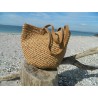 sac cabas arrondi en raphia crochet