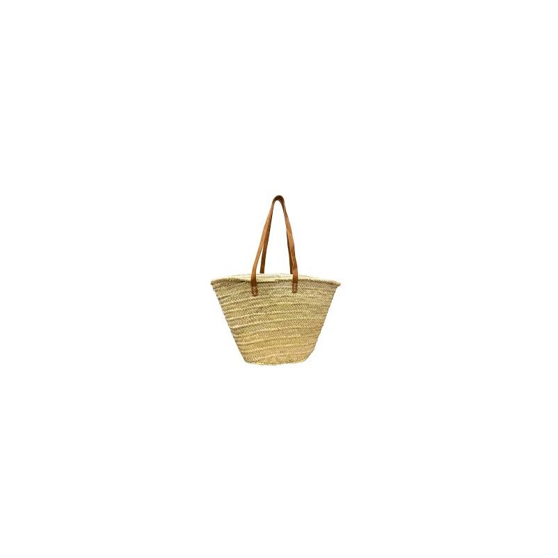Panier Créel Vintage Pêche à La Mouche - Osier Et Cuir - Bretelles Réglables