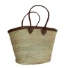grand panier osier anses cuir et contour cuir