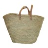 panier osier doubles anses cuir -plat porté épaule & main