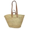 panier osier doubles anses cuir -plat porté épaule & main