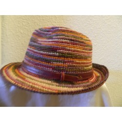 chapeaux Borsalino raphia crochet bariolé