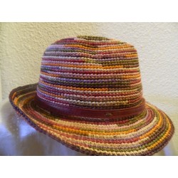 chapeaux Borsalino raphia crochet bariolé
