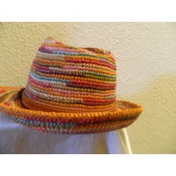 chapeaux Borsalino raphia crochet bariolé