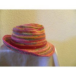 chapeau fait main raphia crochet