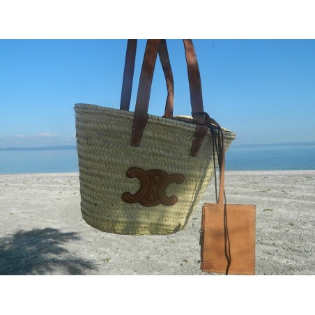 panier paille moyen de plage et ville