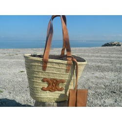 panier paille moyen de plage et ville