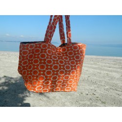 cabas orange motif zéllige