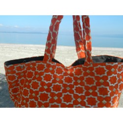cabas orange motif zéllige