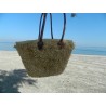 panier de plage doublé de raphia naturel