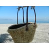 panier de plage doublé de raphia naturel