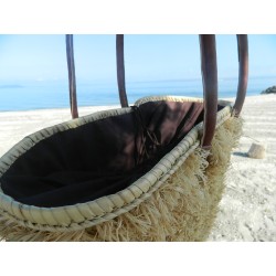 panier de plage doublé de raphia naturel