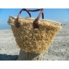 panier de plage doublé de raphia naturel