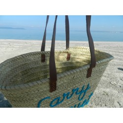 panier plage grande anses cuir
