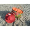 grand panier de plage en raphia orange