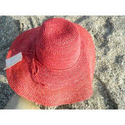 grande capeline en raphia crocheté -fil brillant argenté