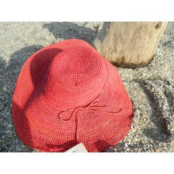 grande capeline en raphia crocheté -fil brillant argenté