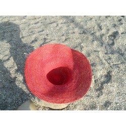 grande capeline en raphia crocheté -fil brillant argenté