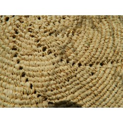 grand sac cabas en raphia tressage spirale-anses cuir & broderies