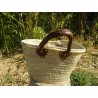 petit panier en palme naturelle anses cuir