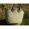 petit panier en palme naturelle anses cuir