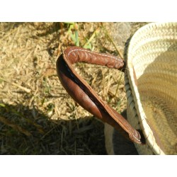 petit panier en palme naturelle anses cuir
