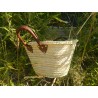petit panier en palme naturelle anses cuir