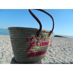 panier cabas brodé je t aime maman fermeture pochon tissu